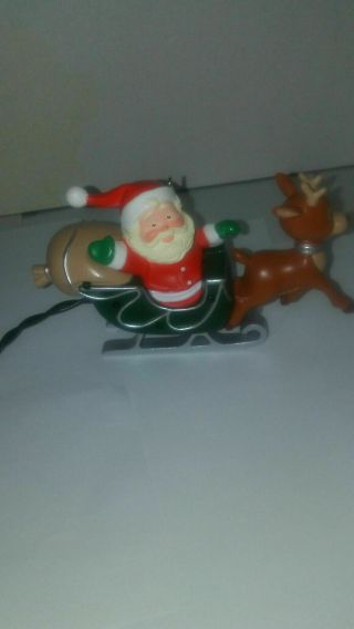 Hallmark Magic Ornament Rudolph The Red Nosed Reindeer 1989 Santa Sleigh No Box