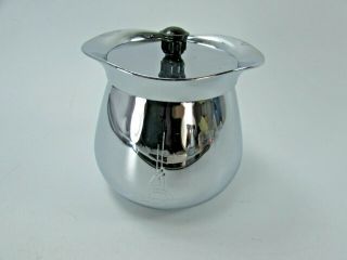 Vintage Sunbeam Stainless Steel Chrome Sugar Bowl W/ Lid Black Handle 31610