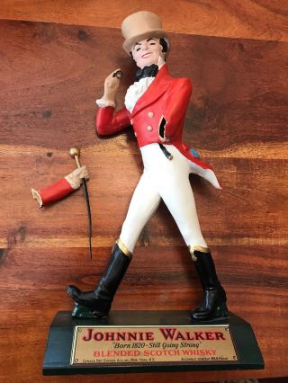 Vintage Johnnie Walker Scotch Whiskey Bar Display Statue 14.  5” (jl)