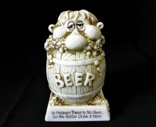 Russ Berrie 5 " Vintage Figurine Drunk Man In Heaven No Beer Better Drink It Here