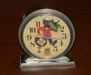 Vtg 1939 1940 Union Pacific Railroad Black Americana Alarm Clock Windup
