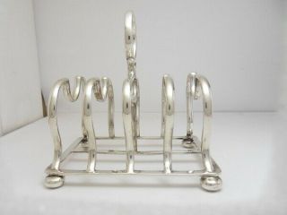 LARGE SILVER TOAST RACK LONDON 1908 BY HORACE WOODWARD & CO 2