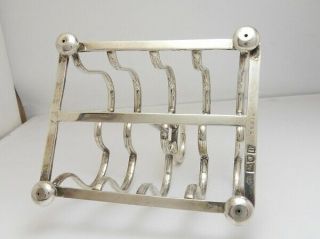 LARGE SILVER TOAST RACK LONDON 1908 BY HORACE WOODWARD & CO 3