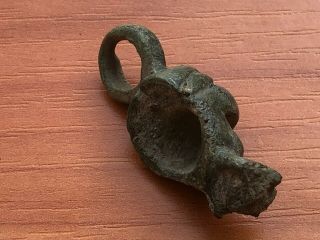 Ancient Roman Bronze Lion ' s Head Pendant Circa 100 - 300 AD Very Rare 2