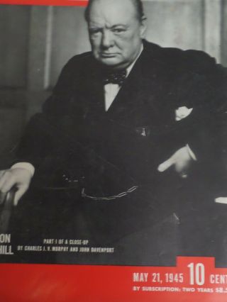 Winston Churchill: Six Life Magazines with WSC covers.  1940 - 65 V.  Good 2