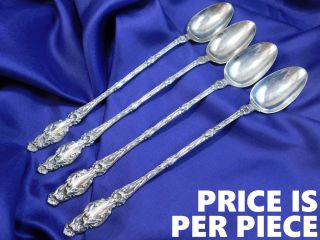 Whiting Lily Sterling Silver Iced Tea Spoon - T