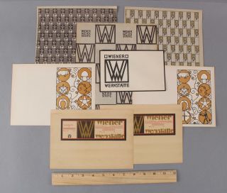 Antique Wiener Werkstatte Secessionist Wrapping Paper Coupon Card Envelope Print
