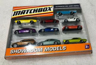 2009 Matchbox 10 Pack Collectible Set Diecast Showroom Models.  Nib