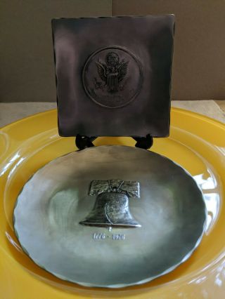 Wendell August Forge Plate Coaster Stainless Steel.  Hand Made.  Bicentennial.