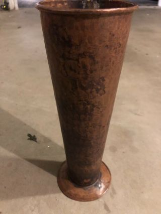 Antique Old Vintage Handmade Hammered Copper Vase