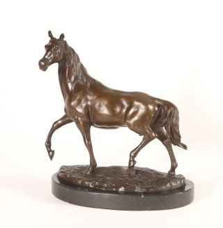 Bronze Horse On A Solid Marble Base.  Horse Lovers Gift Sculpture,  Art,  Ornament.