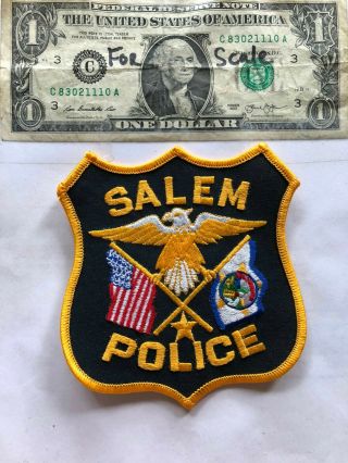 Very Rare Salem South Dakota Police Patch Un - Sewn In Great Shape