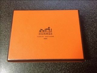 Hermes Mini Playing Cards Orange Box Edge - Brown Ornament Or Play Set Of 2