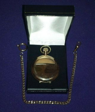 Vintage Elgin Gold Filled Full Hunter Pocket Watch,  Chain,  Box