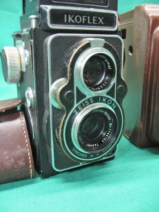 Vintage Zeiss Ikon Ikoflex Camera 1:3,  5 F=75mm,  Leather Case Great (3) 2