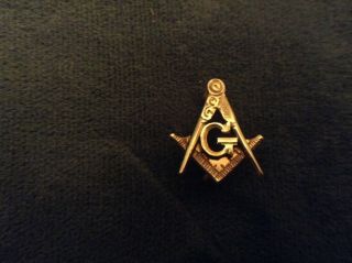 Vintage 14k Gold Masonic Tie Tack Lapel Pin 2