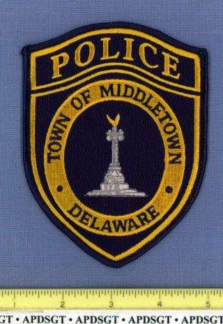 Middletown Delaware Sheriff Police Patch Gold Winged Monument Fe Full Embroidery