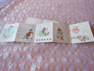Victorian Christmas Card/five Panels/cat 