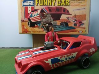 Vintage 1976 Ideal Toys Evel Knievel Toy Funny Car In Condiiton