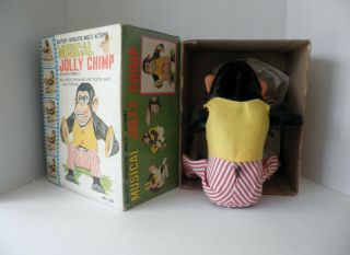 (VTG) Musical Jolly Chimp & Box Daishin Japan Battery Operated Toy Story Monkey 3