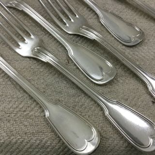 Christofle Cutlery Table Forks Antique French Silver Plate Armorial Family Crest 3
