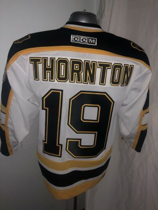Vintage Vtg Joe Thornton Boston Bruins Ccm Nhl Hockey Jersey White Large Euc