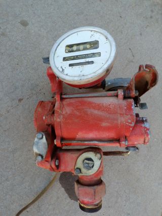 Vintage Gasboy Gas Boy 72 Fuel Gas Transfer Pump Motor Cast Iron W/ Meter 1860