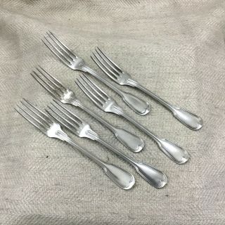 Christofle Cutlery Forks Set Antique French Silver Plate Armorial Family Crest