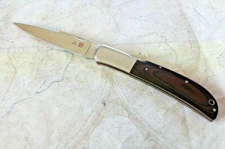Vintage Al Mar Seki Japan Stamp Wood Tactical Lock Back Knife