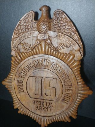 Dea Drug Enforcement Administration Special Agent Wood Carved Wall Emblem