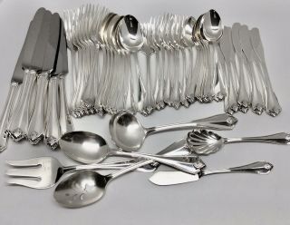 Oneida KING JAMES Silver Plate 54 Pc 1881 Rogers Service for 8 Flatware 2