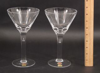 Pair Vintage Czech MOSER Pharaoh Stemware Water Goblet Glasses & Box,  NR 3