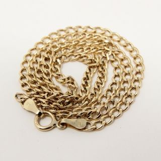 Vintage English Hm Solid 9ct 9k 375 Gold Curb Chain Necklace 18 Inches