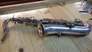 Vintage Harwood Professional Curved Sax Stencil In Silver Serial 104764