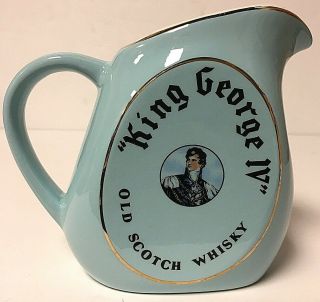 Vintage King George IV Old Scotch Whiskey Ceramic Handled Jug Pitcher France 3