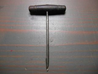 Vintage Wood Handle Drill Hole Starter Drill Auger Antique