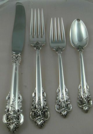 Wallace Grand Baroque Sterling Silver Dinner Size Four (4) Piece Setting