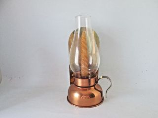 Coppercraft Guild Hurricane Lamp Candle Holder Wall Sconce Vintage W Candle 70 