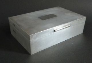 Stunning Art Deco Style Solid Silver Cigarette Box Birmingham 1967 - 690 Grams