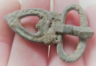 Detector Finds Ancient Medieval Bronze Buckle With Openwork Loveheart Motif