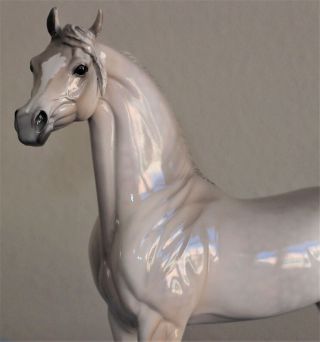 Peter Stone Model Horse Dapple Grey With Tan Highlights Arab Arabian Swishy Tail