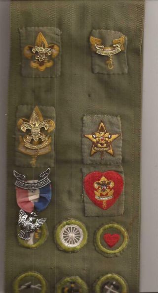 Eagle Scout Merit Badge Sash with 22 Merit Badges and 25 Other Plus Eagle Badge 3