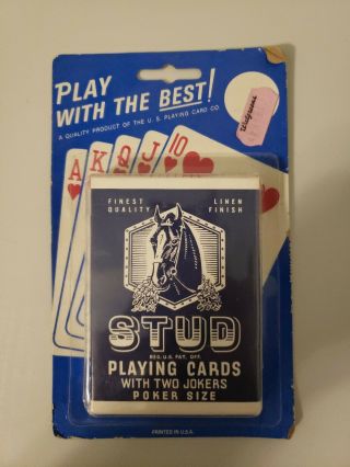 Vintage Stud Playing Cards Poker Size With 2 Jokers & Walgreens