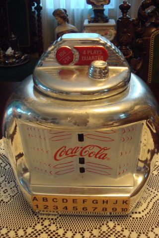 Coca Cola Jukebox Cookie Jar By Gibson 2000,  10 " Tall By 10 " Wide[a 5]