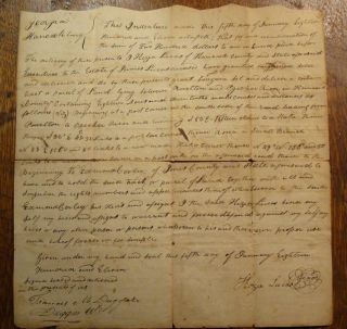 1811 Land Grant Or Sell Hanock County Deed Document State Of Georgia