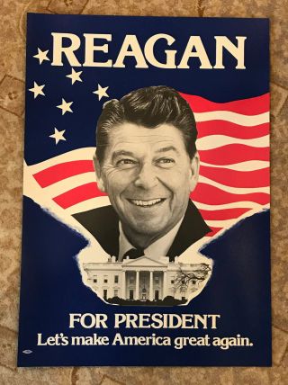 1980s Ronald Reagan President Poster Let 
