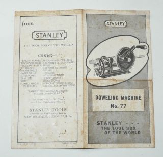 Vintage Advertisement For Stanley 77 Doweling Machine Inv14035
