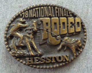 Belt Buckle Hesston National Finals Rodeo 1978 Calf Roping