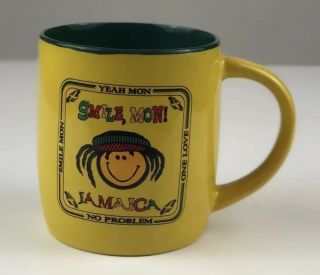 " Jamaica Coffee Mug " Yeah Mon No Problem " Jamaica Yellow/ Green “one Love”