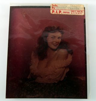 Bunny Yeager 1950s Color Camera Transparency Self Portrait Revealing Busty Pose 3